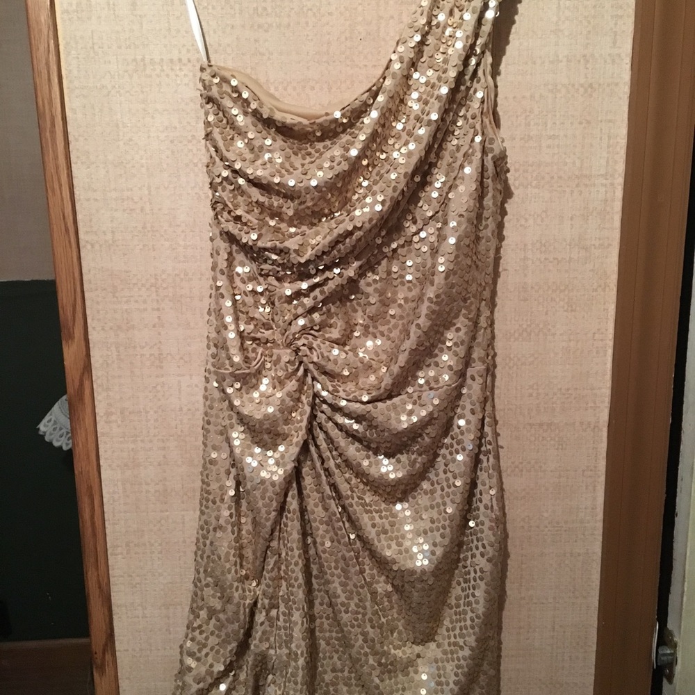 Gold sequin dress